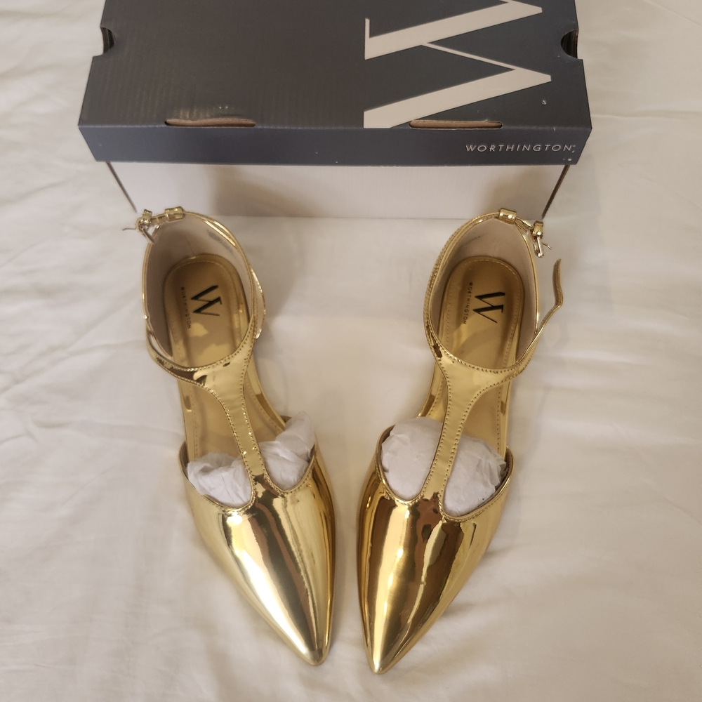 Worthington Shiny Gold Heels